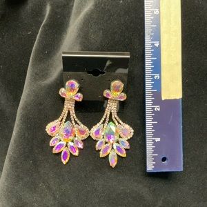 Rhinestone Pageant Earrings NWOT